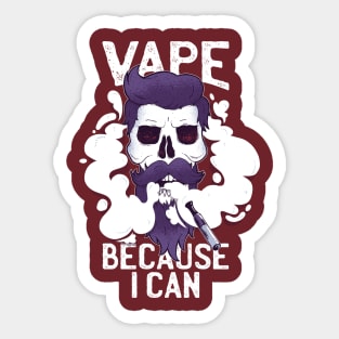 Vape because i can Skull Design Sticker